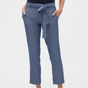Avery Tie-Waist Tailored Ankle Pant